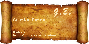 Gyurka Barna névjegykártya